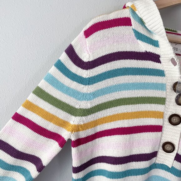 Aeropostale Rainbow Stripe Hooded Sweater Size XL Pullover Buttons NWT Y2K - Picture 7 of 11